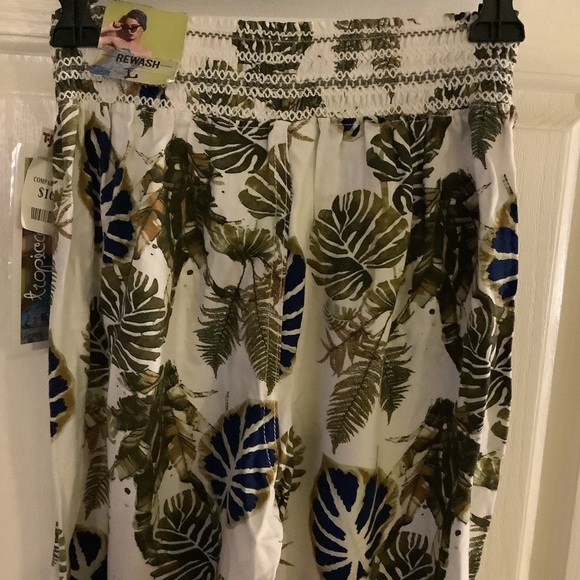 REWASH brand tropical pants, large, long length, 100% Rayon - Picture 5 of 6